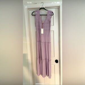 Loveshack chessie ruffle sleeve cotton dress